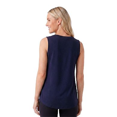 Maternity 24Seven Comfort Apparel V-Neck Sleeveless Round Hemline Tunic Tank Top