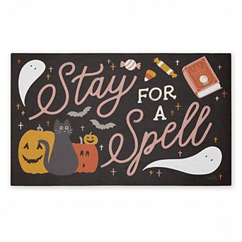 Stupell Home Decor Stay for Spell Halloween Welcome Door Mat
