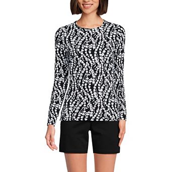 Women's Tall Lands' End Long Sleeve Crewneck Garden Rashguard