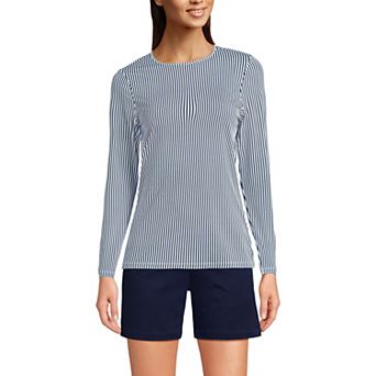Women's Tall Lands' End Long Sleeve Crewneck Garden Rashguard