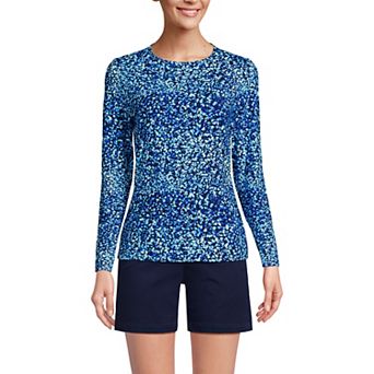 Women's Tall Lands' End Long Sleeve Crewneck Garden Rashguard