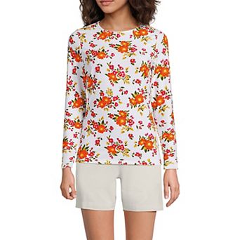 Women's Tall Lands' End Long Sleeve Crewneck Garden Rashguard