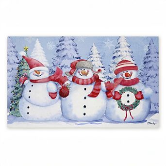 Stupell Home Decor Holiday Icy Snowman Trio Doormat