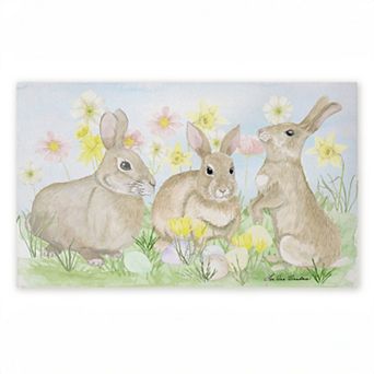 Stupell Home Decor Easter Bunnies in Grass Doormat