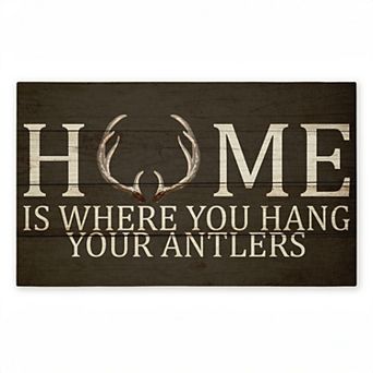 Stupell Home Decor Where You Hang Your Antlers Doormat