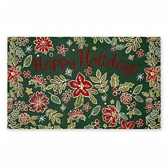 Stupell Home Decor Holiday Poinsettia Greeting Doormat