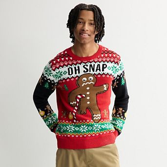 Men's Gingerbread "Oh Snap" Christmas Sweater