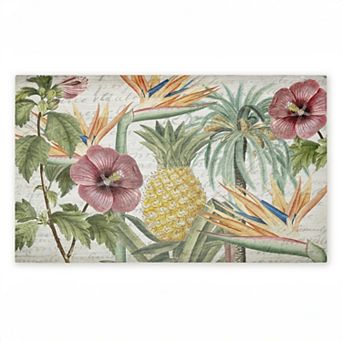 Stupell Home Decor Tropical Flowers & Pineapple Doormat