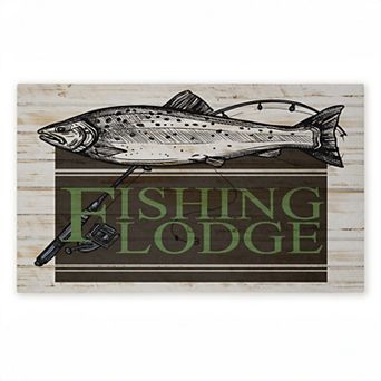 Stupell Home Decor Rustic Fishing Lodge Doormat