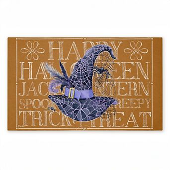 Stupell Home Decor Witchy Hat & Spooky Phrases Doormat
