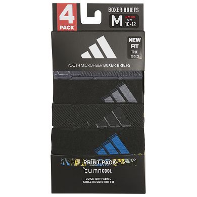 Boys adidas 4-Pack Microfiber Graphic Boxer Briefs