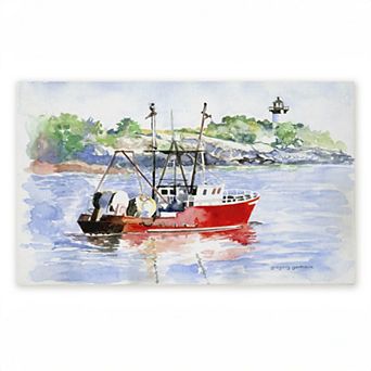 Stupell Home Decor Tranquil Drifting Boat Doormat