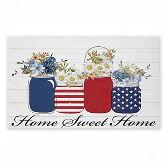 Stupell Home Decor Patriotic Flower Jars Doormat