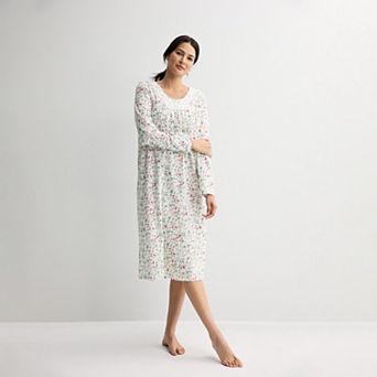 Women's Croft & Barrow® Long Sleeve Key Item Sleep Gown