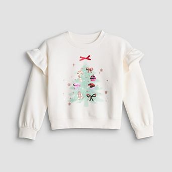Girls 4-12 Jumping Beans® Ruffle Shoulder Crewneck Sweatshirt