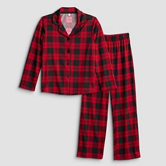 Kids 6-14 Jammies For Your Families® Buffalo Check Notch Collar Pajama Top & Pajama Bottoms Set