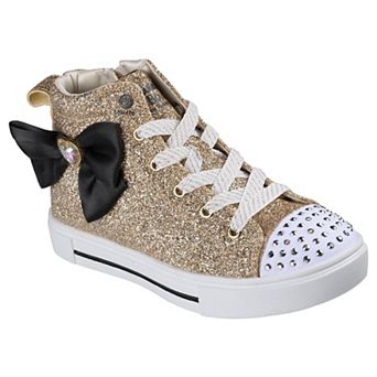 Skechers® Twinkle Toes® Girls Lace-Up High-Top Sneakers with Bow Accent