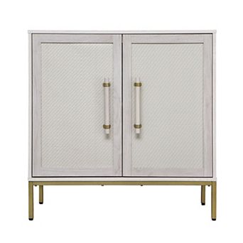 Hopper Studio Wooden 2-Door Accent Cabinet with Rattan Doors