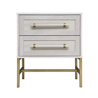 Hopper Studio 2-Drawer Nightstand with Rattan Panels