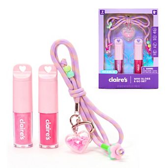 Claire's Mini Lip Gloss & Clip-On Bag Charm 3 pc