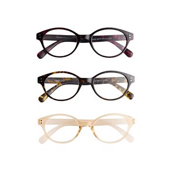 Women's Nine West 3-Pack Oval Reading Glasses