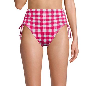 Women's Lands' End Pique High-Waisted Adjustable Swim Bottoms