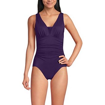 Petite Lands' End SlenderSuit Grecian Adjustable Low Leg One Piece Swimsuit