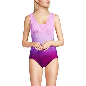 Petite Lands' End SlenderSuit Grecian Adjustable Low Leg One Piece Swimsuit