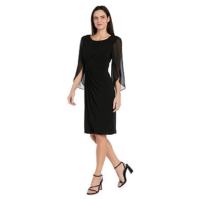 Women's R&M Richards Chiffon Petal Sleeve Sheath Dress