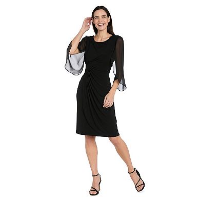 Women's R&M Richards Chiffon Petal Sleeve Sheath Dress