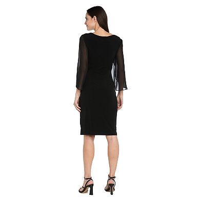 Women's R&M Richards Chiffon Petal Sleeve Sheath Dress