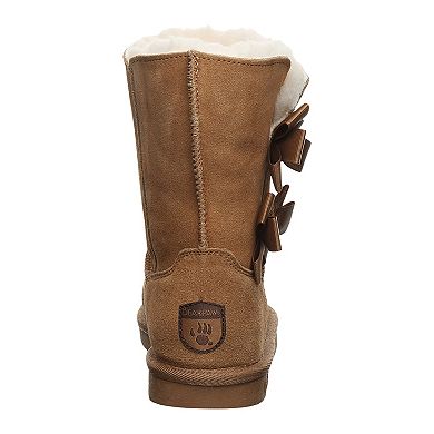 Bearpaw Zaria Girls Double Bow Suede Boots