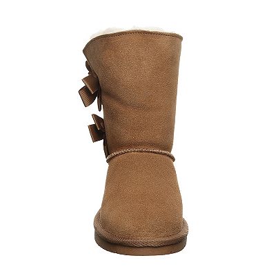 Bearpaw Zaria Girls Double Bow Suede Boots