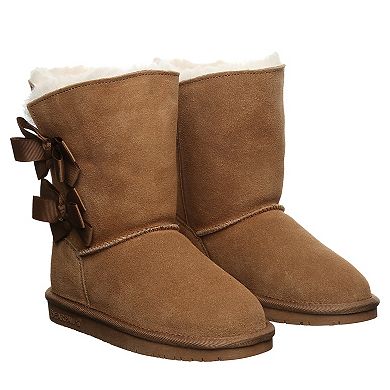 Bearpaw Zaria Girls Double Bow Suede Boots