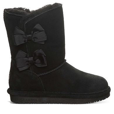 Bearpaw Zaria Girls Double Bow Suede Boots