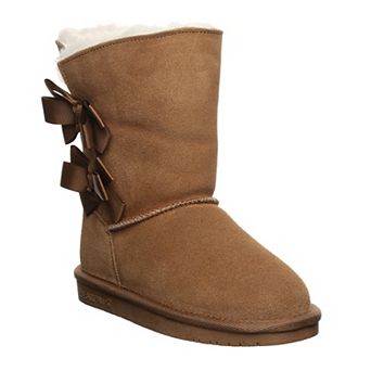 Bearpaw Zaria Girls Double Bow Suede Boots