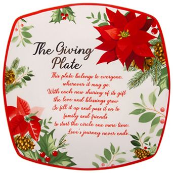 Retroware by Home Essentials Decorative Poinsettia Giving Plate