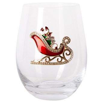 Retroware by Home Essentials Holiday Brooch Cocktail Glass
