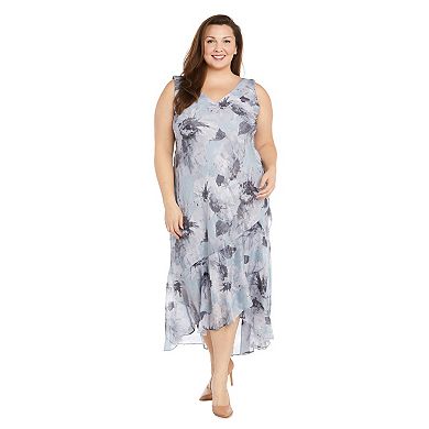 Plus Size R&M Richards Floral High-Low Jacket Dress