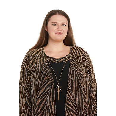 Plus Size R&M Richards Textured Jacquard Jacket & Knit Dress Set