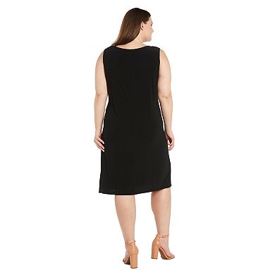 Plus Size R&M Richards Textured Jacquard Jacket & Knit Dress Set