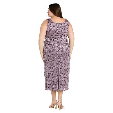 Plus Size R&M Richards Lace Column Dress & Scalloped Open-Front Jacket