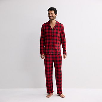 Men's Jammies For Your Families® Buffalo Check Notch Collar Pajama Top & Pajama Bottom Set