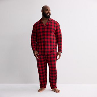 Big & Tall Jammies For Your Families® Buffalo Check Notch Collar Pajama Top & Pajama Bottoms Set