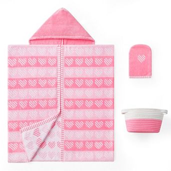 Caro Home Hooded Towel & Wash Mitt 3 pc Set