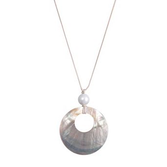 Adornia 14k Gold Flash Plated Adjustable Leather & Shell Necklace