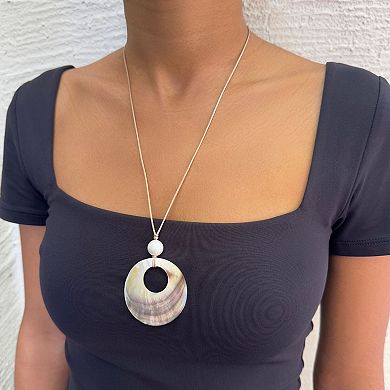 Adornia 14k Gold Flash Plated Adjustable Leather & Shell Necklace