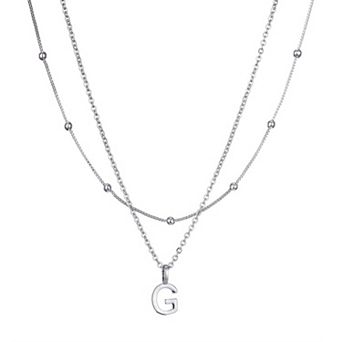 Adornia Silver Tone Layered Initial Necklace Set