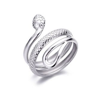 Adornia Tarnish Resistant Silver Plated Curvy Snake Ring