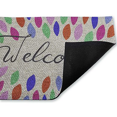 Stupell Home Decor Vibrant Leaf Shapes Welcome Door Mat
